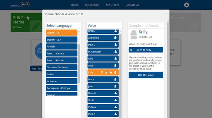 Select a voice for your ivr prompts Select a voice for your ivr prompts