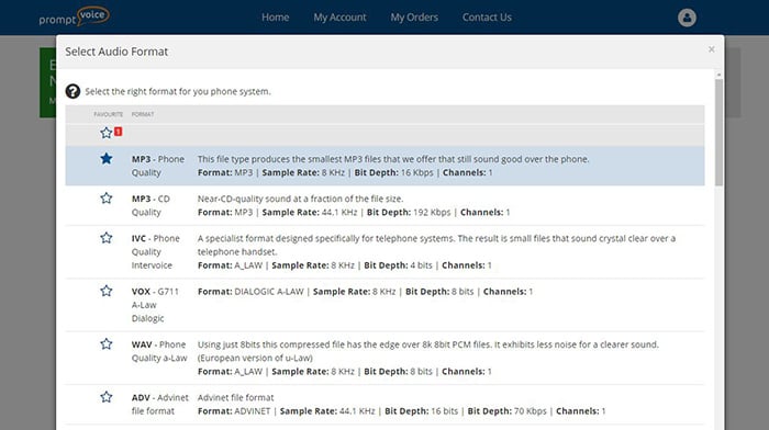 Select your file format Select your file format